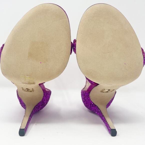 Tamara Mellon Purple Glitter Frontline Shoes - Picture 9 of 9